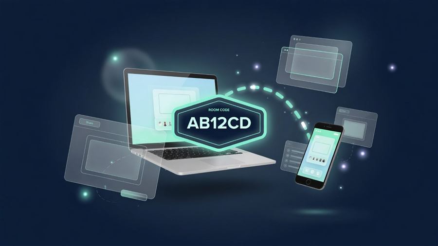 Devices connected through a private EziShare meeting code